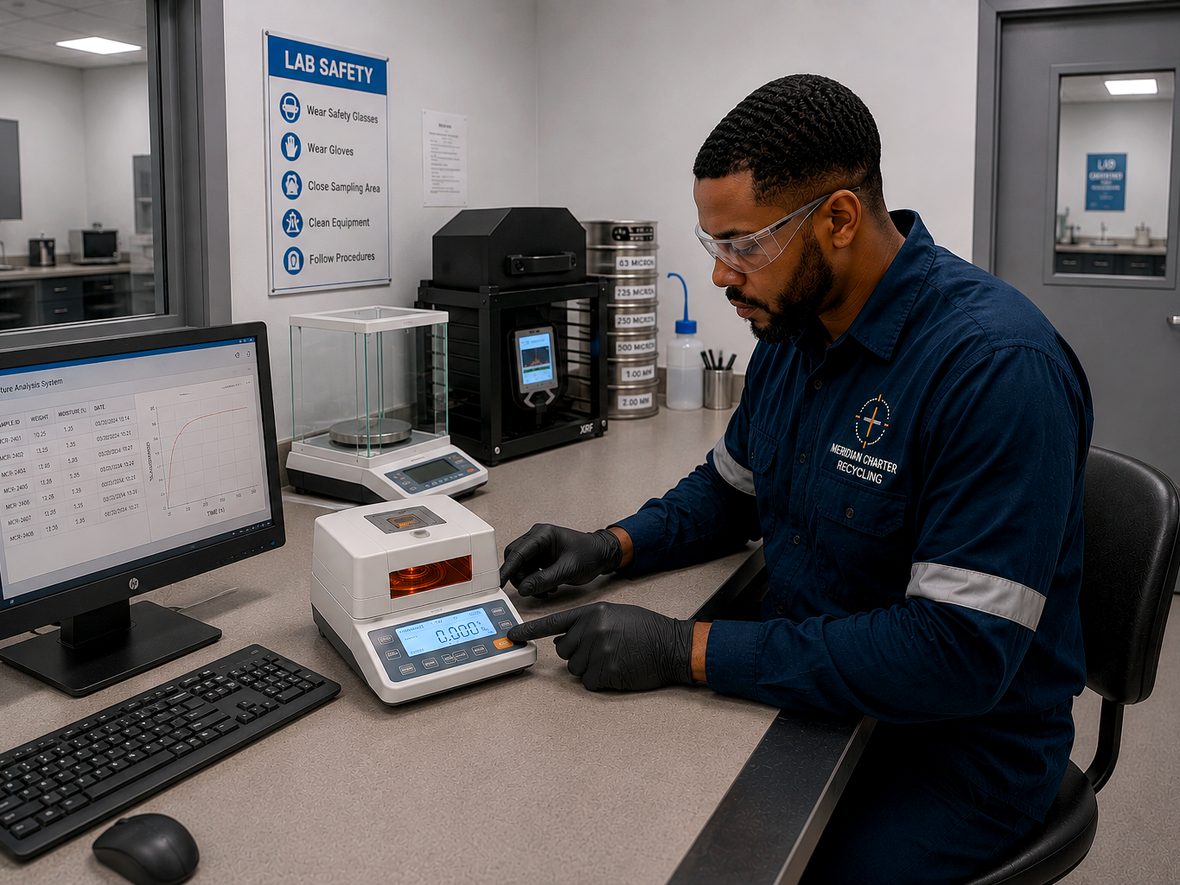 QA bench &mdash; moisture, balance and particle sizing
